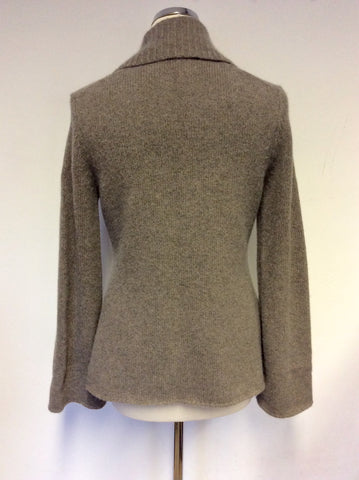 JOHN LEWIS BROWN CASHMERE CARDIGAN SIZE 12