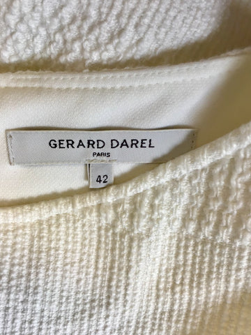 GERARD DAREL WHITE SHORT SLEEVE SHIFT DRESS SIZE 42 UK 14