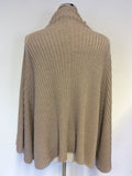 NITYA FAWN MERINO WOOL ZIP UP PONCHO/CARDIGAN ONE SIZE