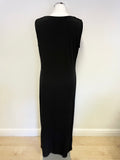 STAR BY JULIEN MACDONALD BLACK SLEEVELESS COWL NECK LONG EVENING DRESS SIZE 16