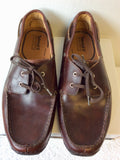BRAND NEW TIMBERLAND BROWN LEATHER LACE UP BOAT SHOES SIZE 11.5/46
