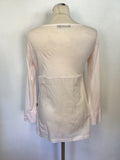 NEWMAN PALE PINK COTTON LONG STEEVE TUNIC TOP SIZE 1 UK 10