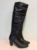 HOBBS BLACK LEATHER KNEE HIGH BOOTS SIZE 5/38