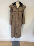 COUNTRY ESTATE LIGHT BROWN WATERPROOF RIDING COAT SIZE 14