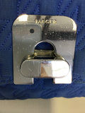 JAEGER BLUE EMBOSSED STITCHED FABRIC & SILVER CHAIN STRAP SHOULDER BAG