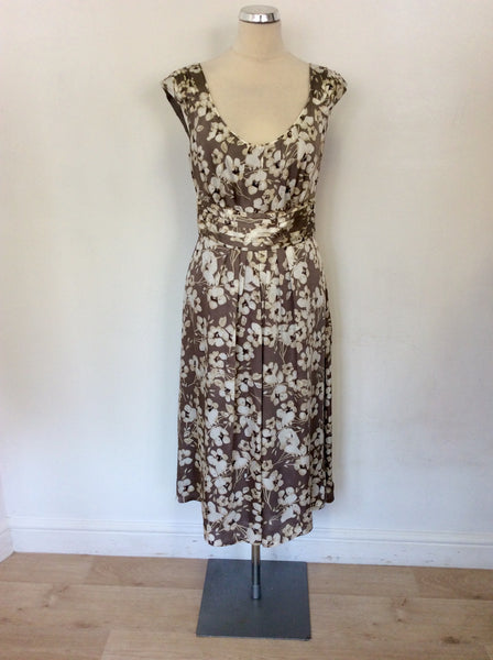 MONSOON MINK & IVORY FLORAL PRINT DRESS SIZE 16