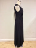 PLANET BLACK BEADED SHOULDER TRIM LONG MAXI /EVENING DRESS SIZE 10