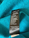 MARKS & SPENCER AUTOGRAPH 100% CASHMERE PETROL BLUE BOAT NECK JUMPER SIZE 12