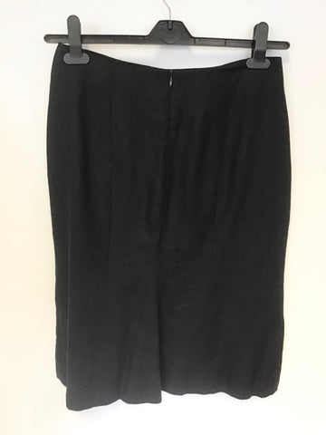 HOBBS NAVY BLUE LINEN A LINE SKIRT SIZE 10