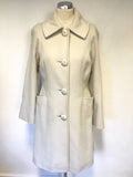 REISS RIVERA CREAM WOOL & CASHMERE BLEND COAT SIZE M