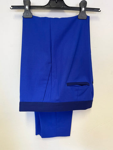 PAUL SMITH ROYAL BLUE 100% WOOL TAPERED LEG TROUSER SUIT SIZE 42 UK 10