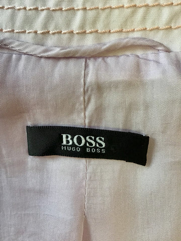 HUGO BOSS PALE PINK KNEE LENGTH MAC SIZE 10