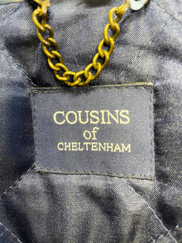 COUSINS OF CHELTENHAM GREEN & BLUE CHECK PURE NEW WOOL COUNTRY JACKET SIZE M