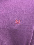 CREW CLOTHING PURPLE V NECK LONG SLEEVE 100% COTTON JUMPER SIZE XL