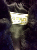 ROMAN ORIGINALS BLACK FAUX FUR EVENING WRAP/CAPE SIZE S/M