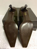 LORBAC BROWN SUEDE & PATENT LEATHER HEELS SIZE 7/40