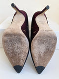 LK BENNETT FERN RUBY JACQUARD FABRIC & LEATHER HEELS SIZE 4/37