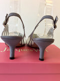 JACQUES VERT GREY SATIN SLINGBACK HEELS & MATCHING BAG SIZE 5/38