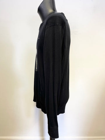 BRAND NEW TOMMY HILFIGER BLACK LONG SLEEVED JUMPER SIZE XL