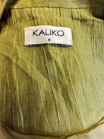 KALIKO GREEN STRAPPY DRESS & BOLERO JACKET SUIT SIZE 8