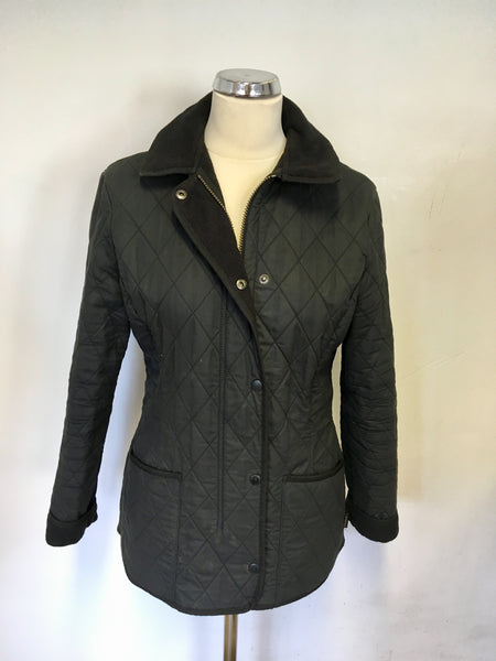 BARBOUR BLACK COTTON POLARQUILT JACKET SIZE 10