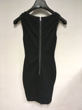 KAREN MILLEN BLACK & BRONZE PANEL TRIM BODYCON DRESS SIZE 8
