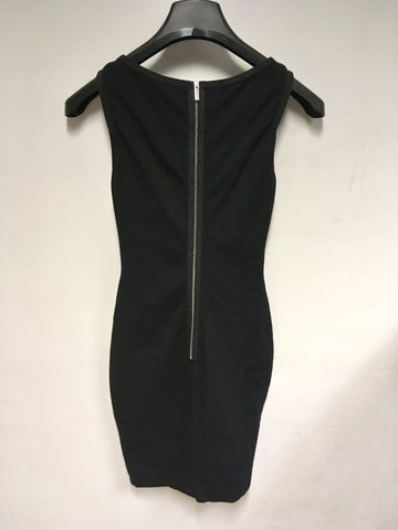 KAREN MILLEN BLACK & BRONZE PANEL TRIM BODYCON DRESS SIZE 8