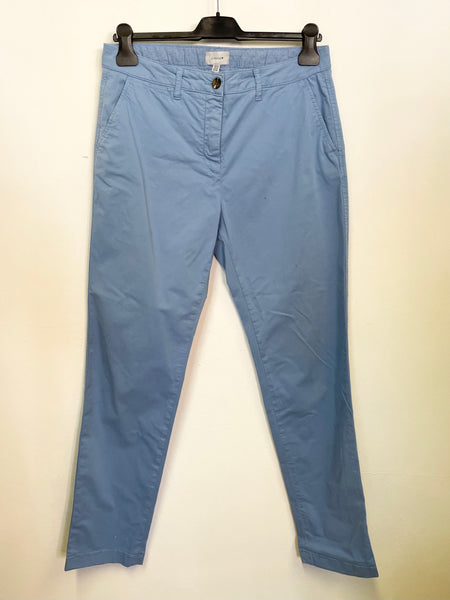 JIGSAW BLUE COTTON TAPERED LEG TROUSERS SIZE 12