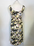 PAUL SMITH BLACK COLLECTION MULTI COLOURED FLORAL PRINT SLEEVELESS STRETCH JERSEY DRESS  SIZE M