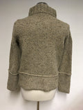 MAX MARA LIGHT BROWN OATMEAL DOUBLE BREASTED WOOL BLEND CARDIGAN SIZE S
