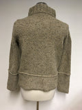 MAX MARA LIGHT BROWN OATMEAL DOUBLE BREASTED WOOL BLEND CARDIGAN SIZE S