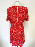 & OTHER STORIES RED & WHITE SHORT SLEEVED DRESS SIZE 36 UK 8