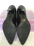 MIU MIU BLACK LEATHER STILETTO HEELS SIZE 6.5 / 39.5