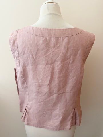 HOBBS PINK LINEN SLEEVELESS YACHT TOP SIZE 12