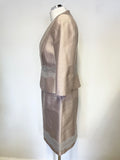 BRAND NEW HOBBS CHAMPAGNE LACE TRIM PENCIL DRESS & FITTED JACKET SUIT SIZE 10