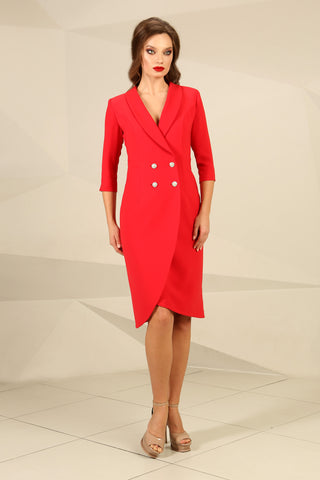 BRAND NEW NATALYIA COUTURE ROYAL BLUE 3/4 SLEEVE COAT STYLE SAMANTHA DRESS SIZE 16