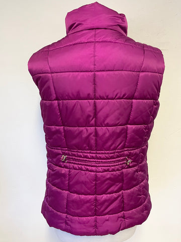 HOBBS RASPBERRY PINK QUILTED PADDED GILET SIZE 12