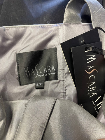BRAND NEW MASCARA SILVER GREY & BLACK PENCIL DRESS & MATCHING COAT SUIT SIZE 16