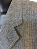 DAKS SIGNATURE GREY STRIPE 100% SILK TAILORED JACKET SIZE 48