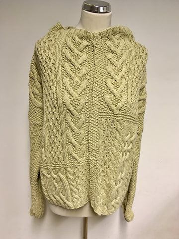 NICOLE FARHI SAND COTTON CABLE KNIT OVERSIZE JUMPER SIZE M