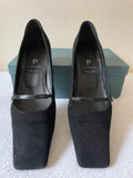 DI SANDRO BLACK SUEDE LOW HEEL COURT SHOES SIZE 6/39