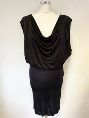 TWENTY8TWELVE BLACK COWL NECKLINE BLOUSON TOP STRETCH PENCIL DRESS SIZE XL