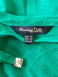 MASSIMO DUTTI EMERALD GREEN TIE BACK CAP SLEEVE TOP SIZE M