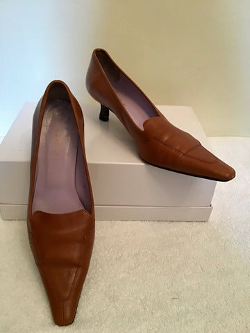 AUDLEY TAN ALL LEATHER HEELS SIZE 6/39