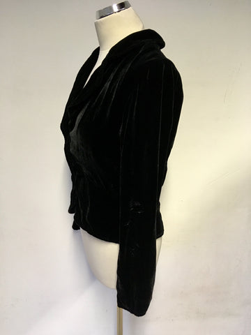 SOPHIE DOUGLAS BLACK VELVET JACKET SIZE 10
