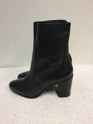 BRAND NEW MARKS & SPENCER TEAL LEATHER ANKLE BOOTS SIZE 7/40