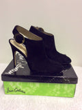 SAM EDELMAN BLACK SUEDE OPEN BACK HEELS SIZE 8/41.5