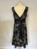TED BAKER BLACK & WHITE SILK SPECIAL OCCASION DRESS & MATCHING BAG SIZE 4 UK 14