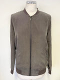 BRAND NEW PURE COLLECTION 100% SILK GREY ZIP UP JACKET SIZE 8
