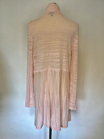 PHASE EIGHT LIGHT PINK LONG CARDIGAN SIZE 18
